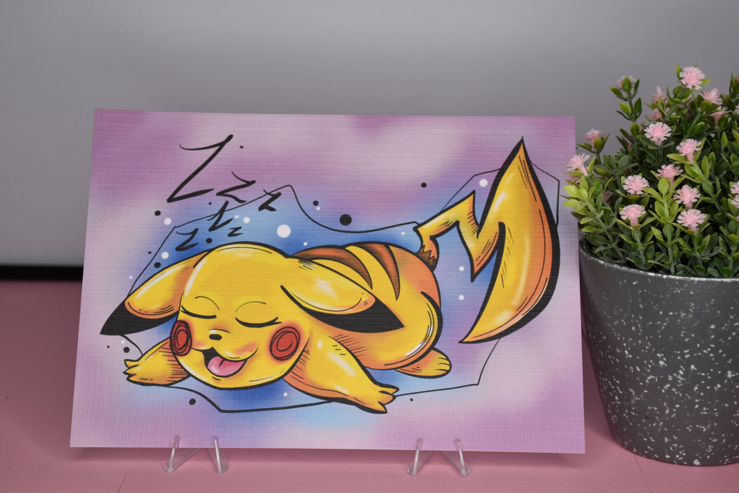 Print :“sleepy Pikachu“