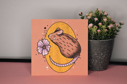 Square mini Print "Sweet Rat"