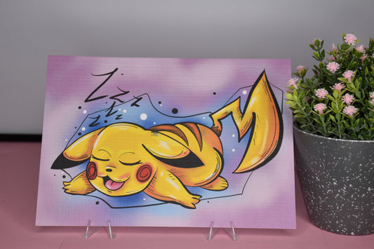 Print :“sleepy Pikachu“